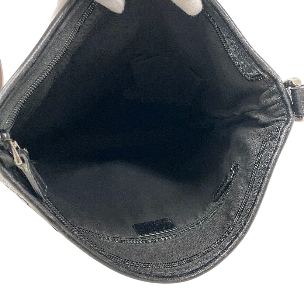 GUCCI Shoulder Bag 268642 leather black Horse pit Abbey