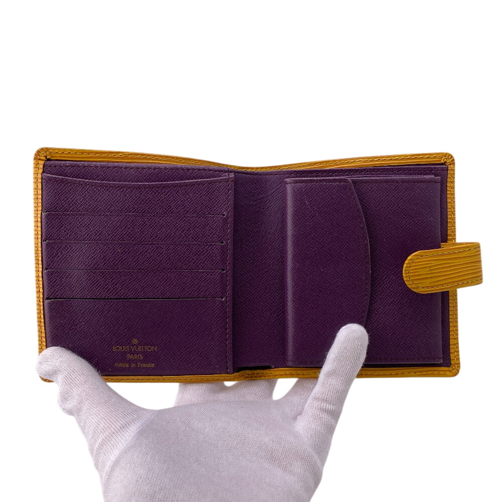 LOUIS VUITTON Bifold Wallet M63559 leather Jaune (Tassili Yellow) Epi Porte Billets Compact