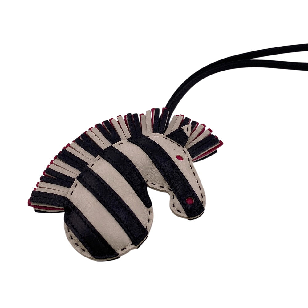 HERMES charm leather black Gee Gee Savannah