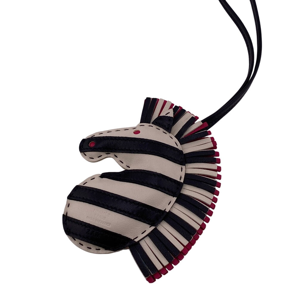 HERMES charm leather black Gee Gee Savannah