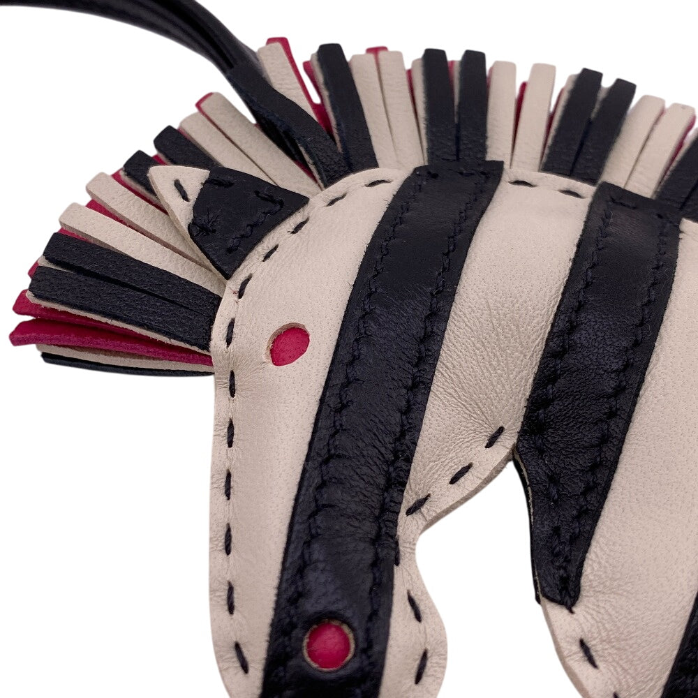 HERMES charm leather black Gee Gee Savannah