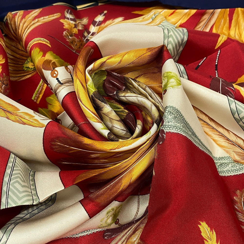 HERMES scarf silk Navy Carre90 BRAZIL