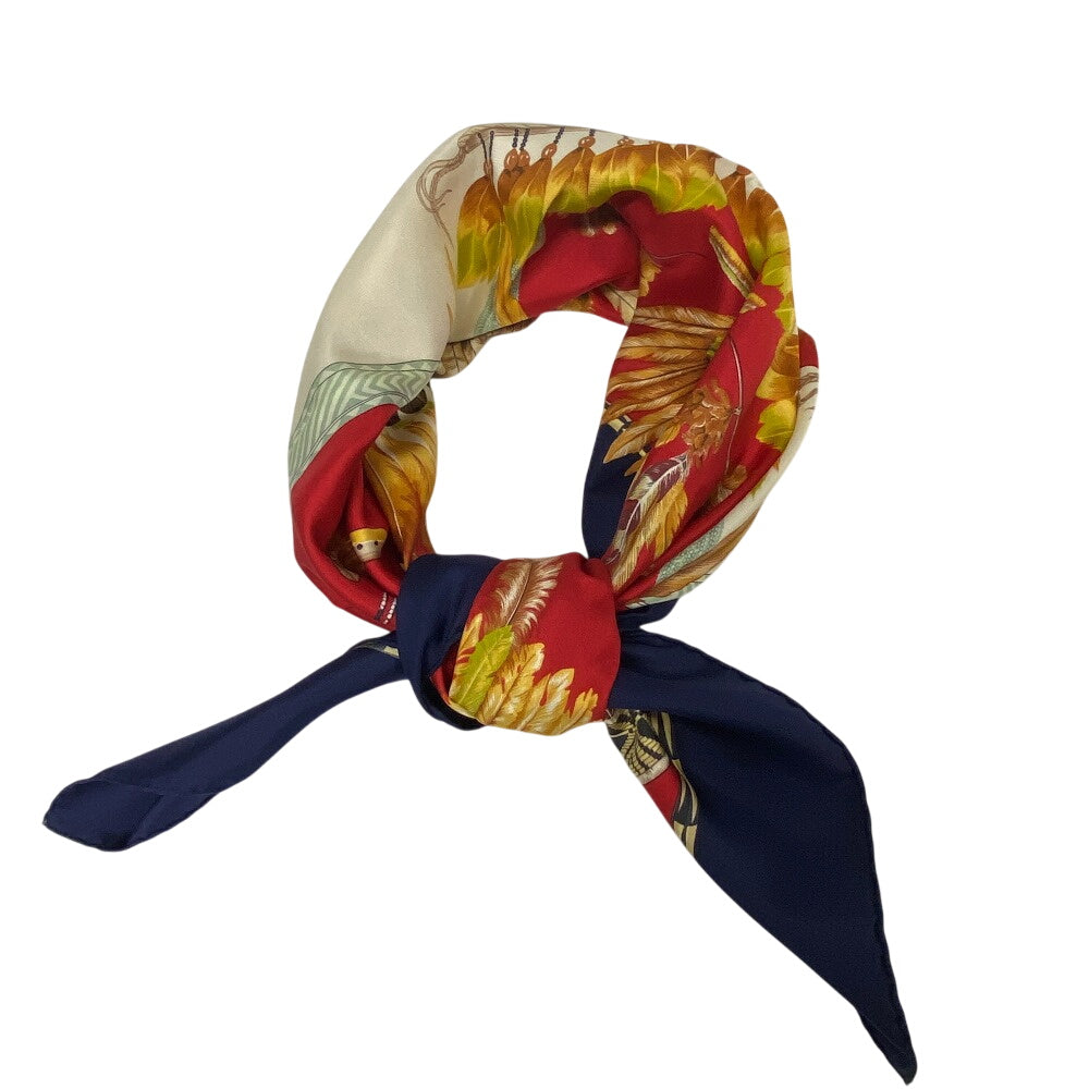 HERMES scarf silk Navy Carre90 BRAZIL