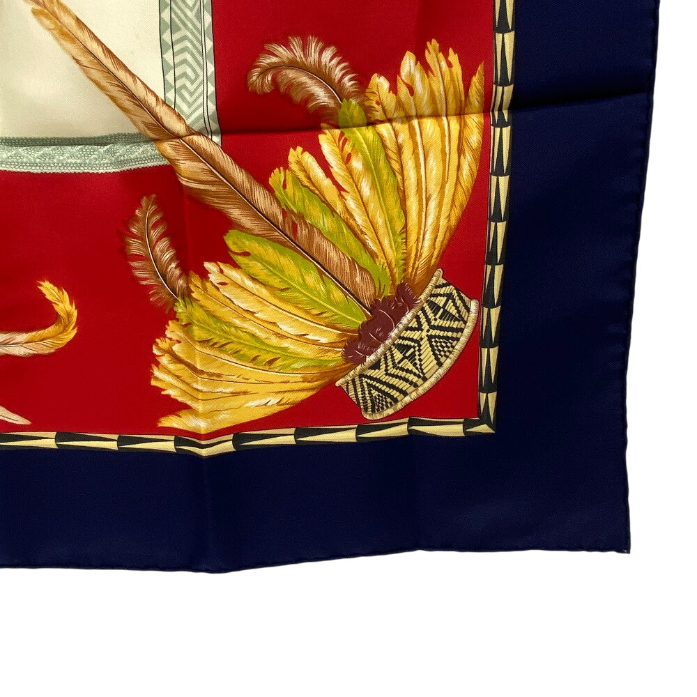 HERMES scarf silk Navy Carre90 BRAZIL