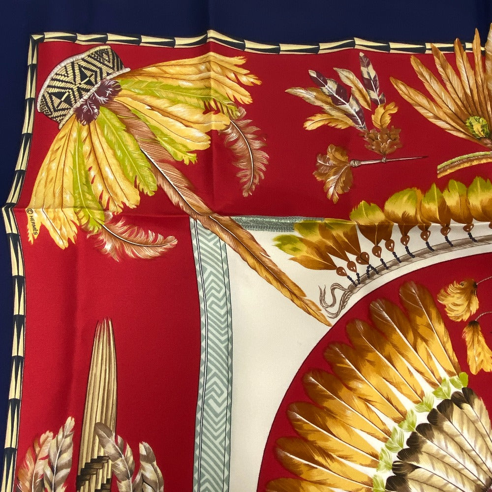 HERMES scarf silk Navy Carre90 BRAZIL