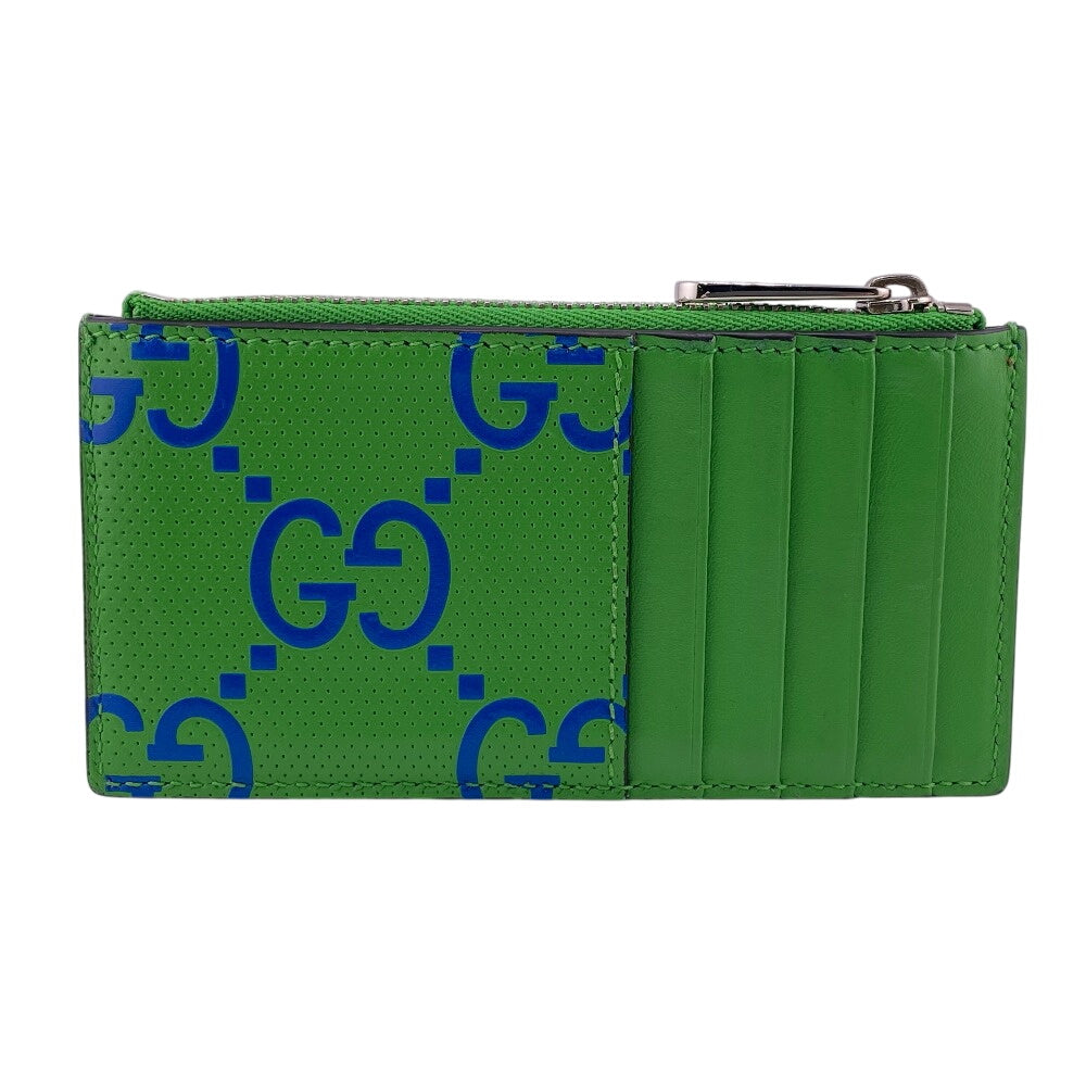 GUCCI Coin case 725550 leather green GG emboss