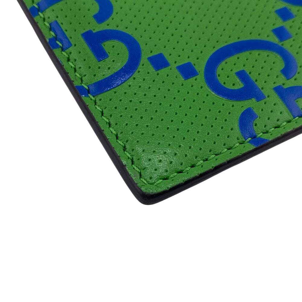 GUCCI Coin case 725550 leather green GG emboss