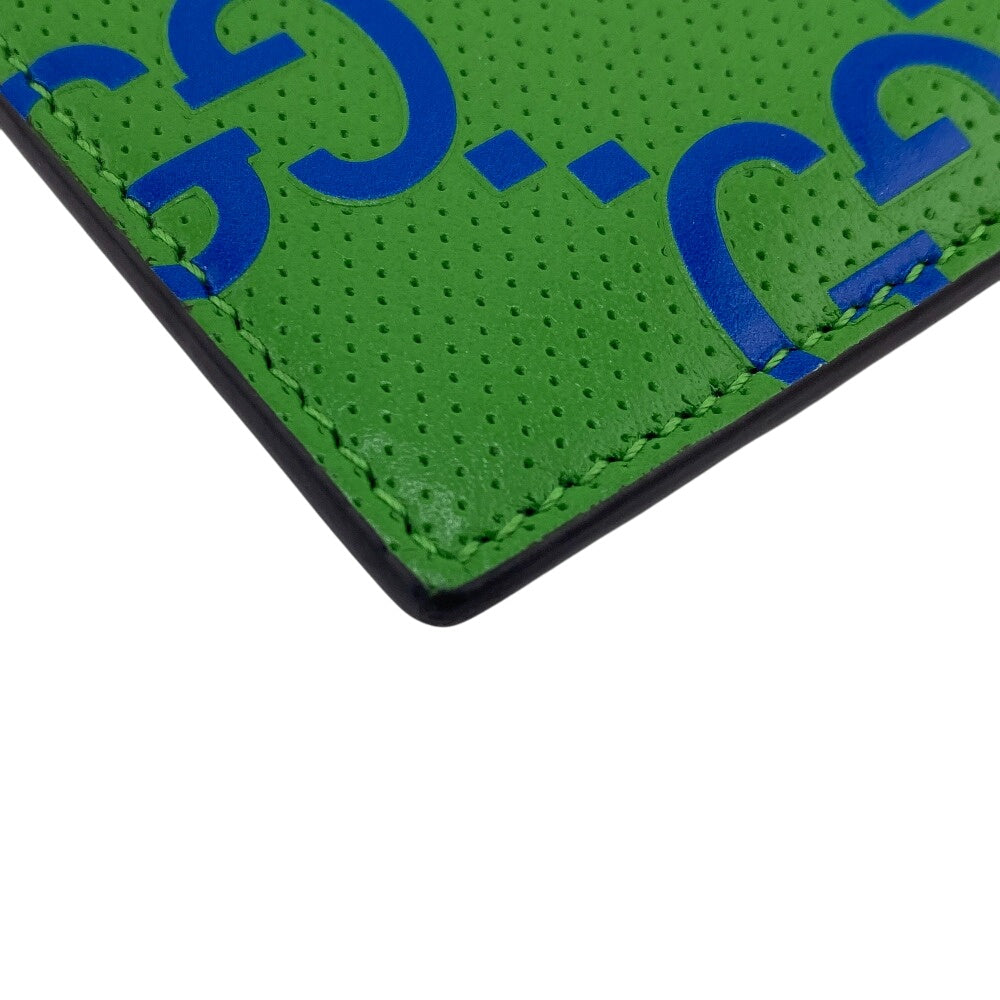 GUCCI Coin case 725550 leather green GG emboss