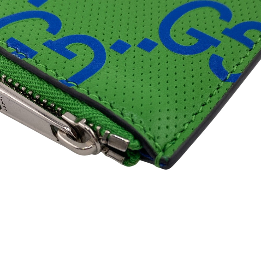 GUCCI Coin case 725550 leather green GG emboss