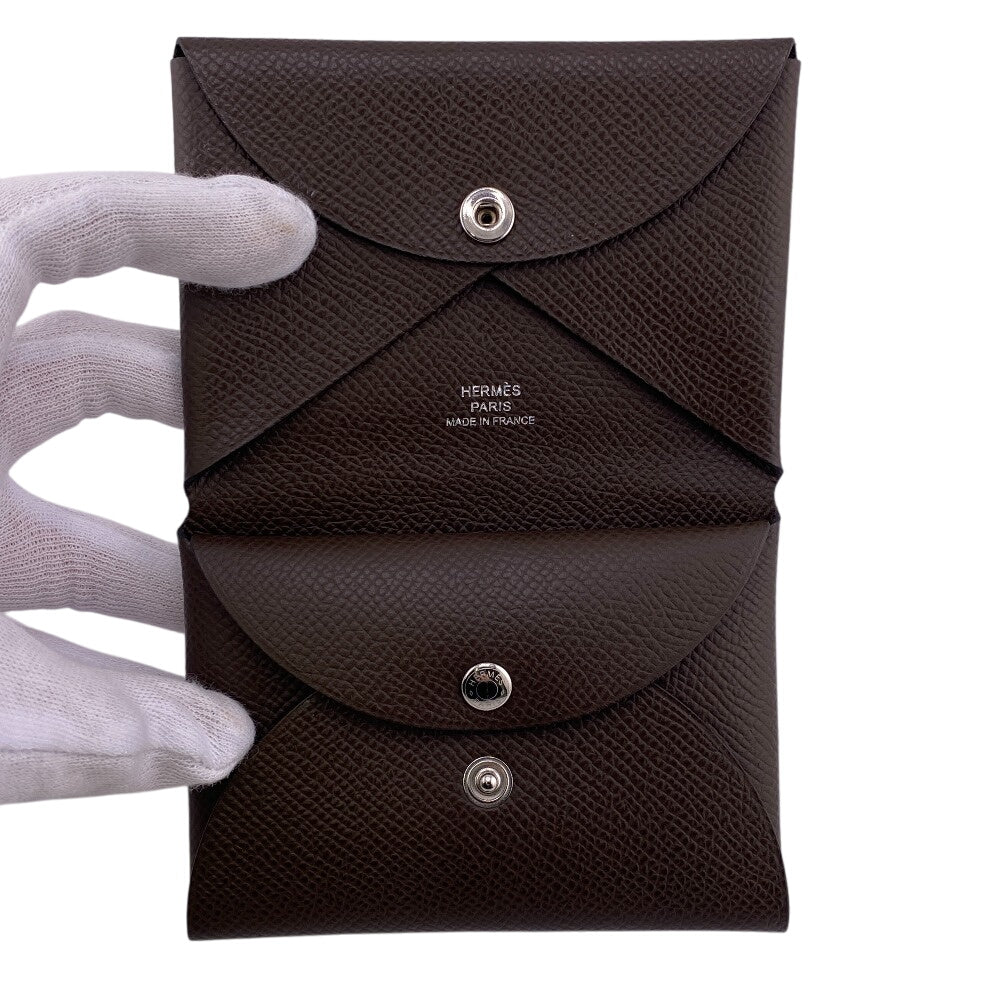 HERMES Coin case Epsom Brown Calvi duo