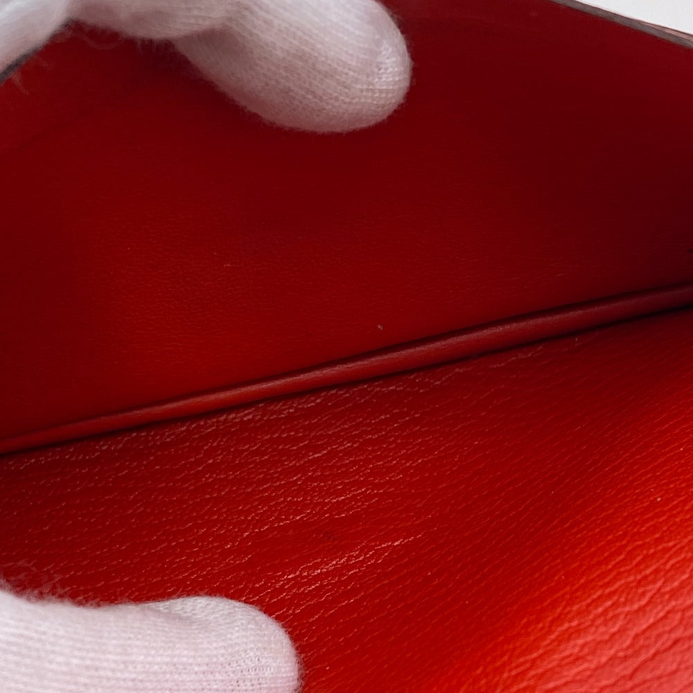 HERMES Long Wallet Purse Chevre Misol Red Beansufla