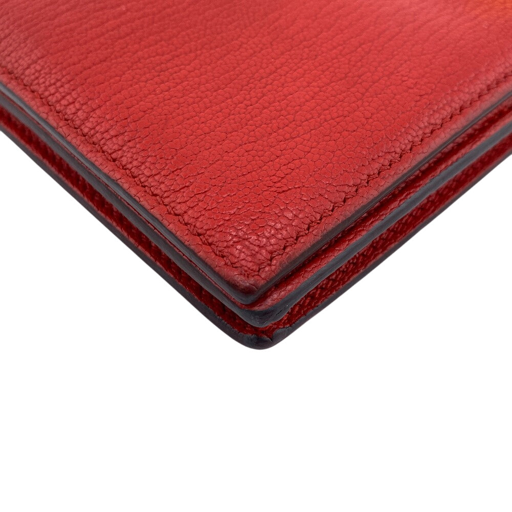 HERMES Long Wallet Purse Chevre Misol Red Beansufla