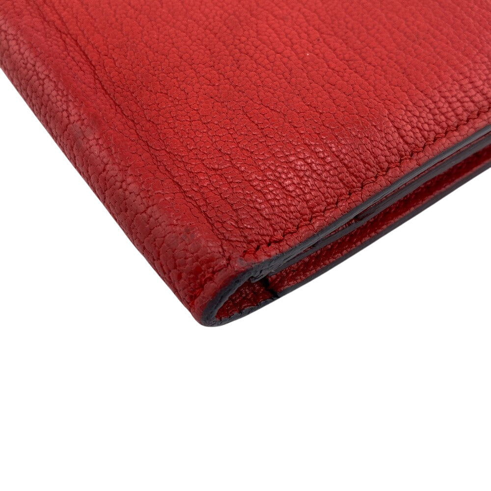 HERMES Long Wallet Purse Chevre Misol Red Beansufla