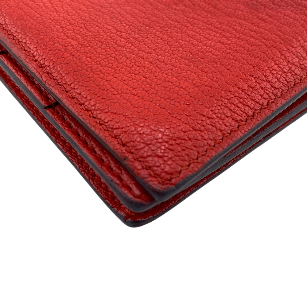 HERMES Long Wallet Purse Chevre Misol Red Beansufla