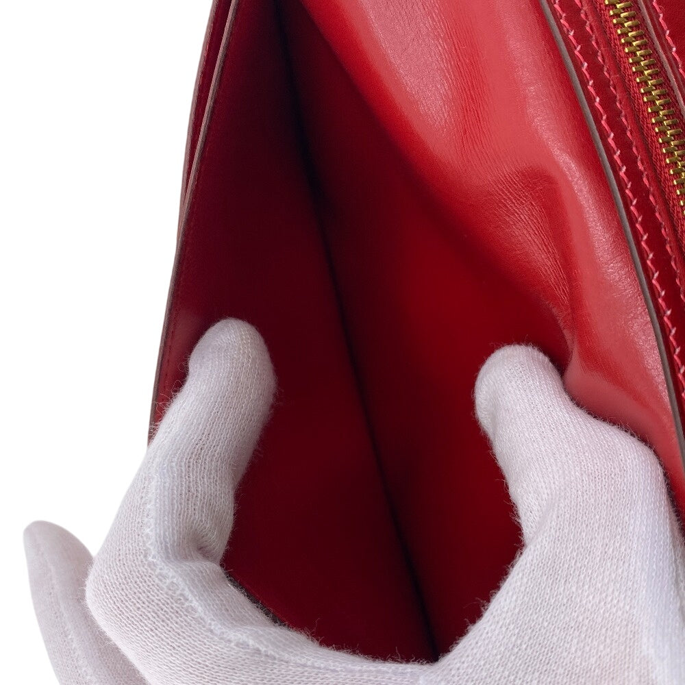 HERMES Long Wallet Purse Box scarf Red Baan classic