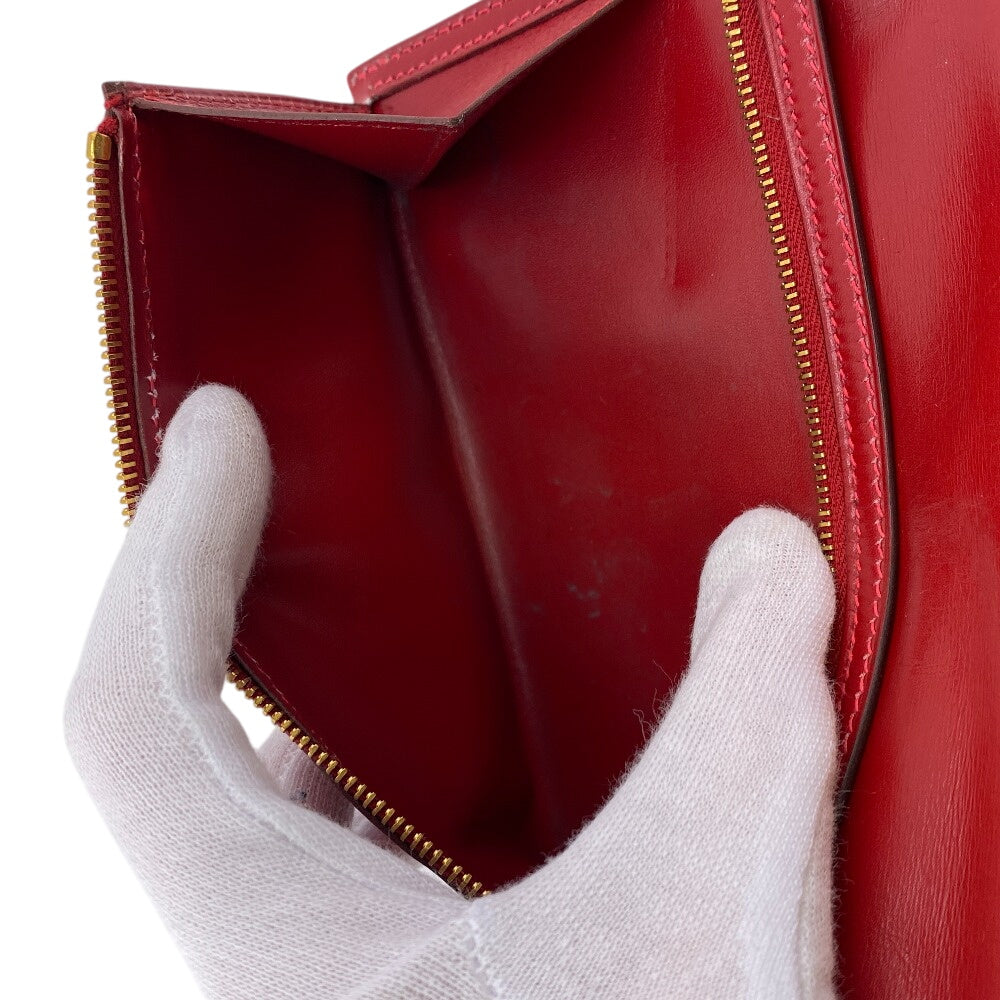 HERMES Long Wallet Purse Box scarf Red Baan classic
