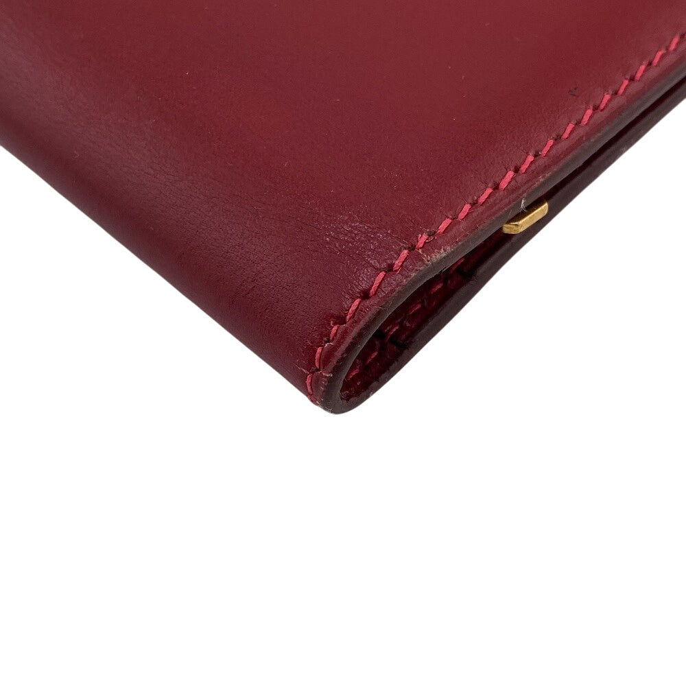 HERMES Long Wallet Purse Box scarf Red Baan classic