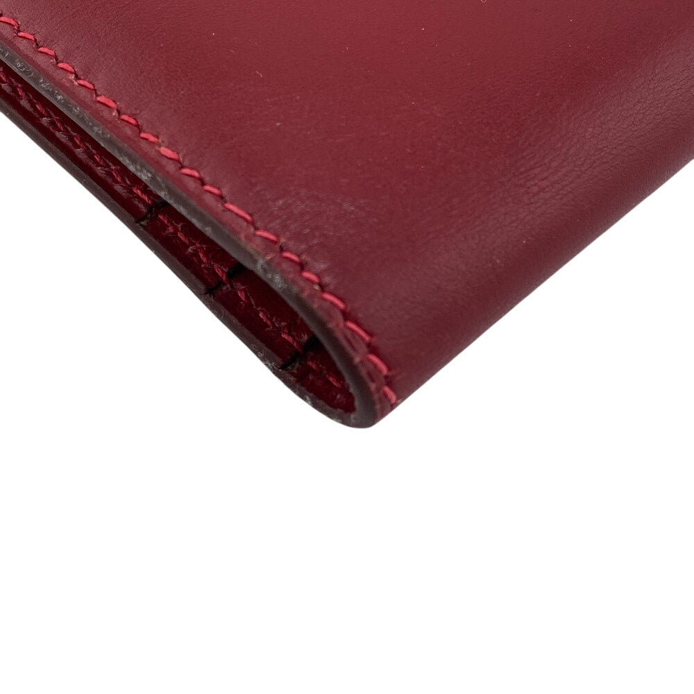 HERMES Long Wallet Purse Box scarf Red Baan classic
