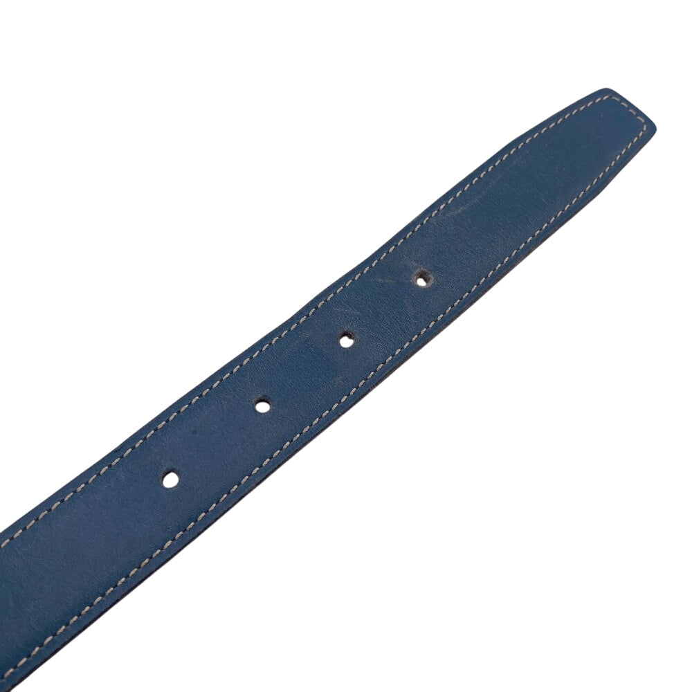 HERMES belt leather blue reversible 65