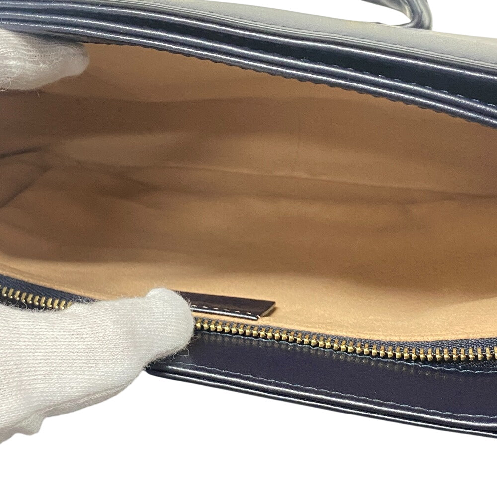 GUCCI Shoulder Bag 602204 Leather, Velour Navy Velor x leather Horsebit 1955