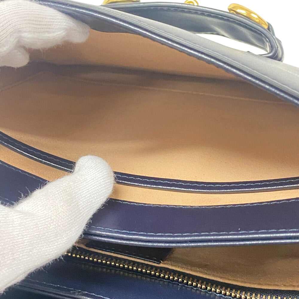 GUCCI Shoulder Bag 602204 Leather, Velour Navy Velor x leather Horsebit 1955