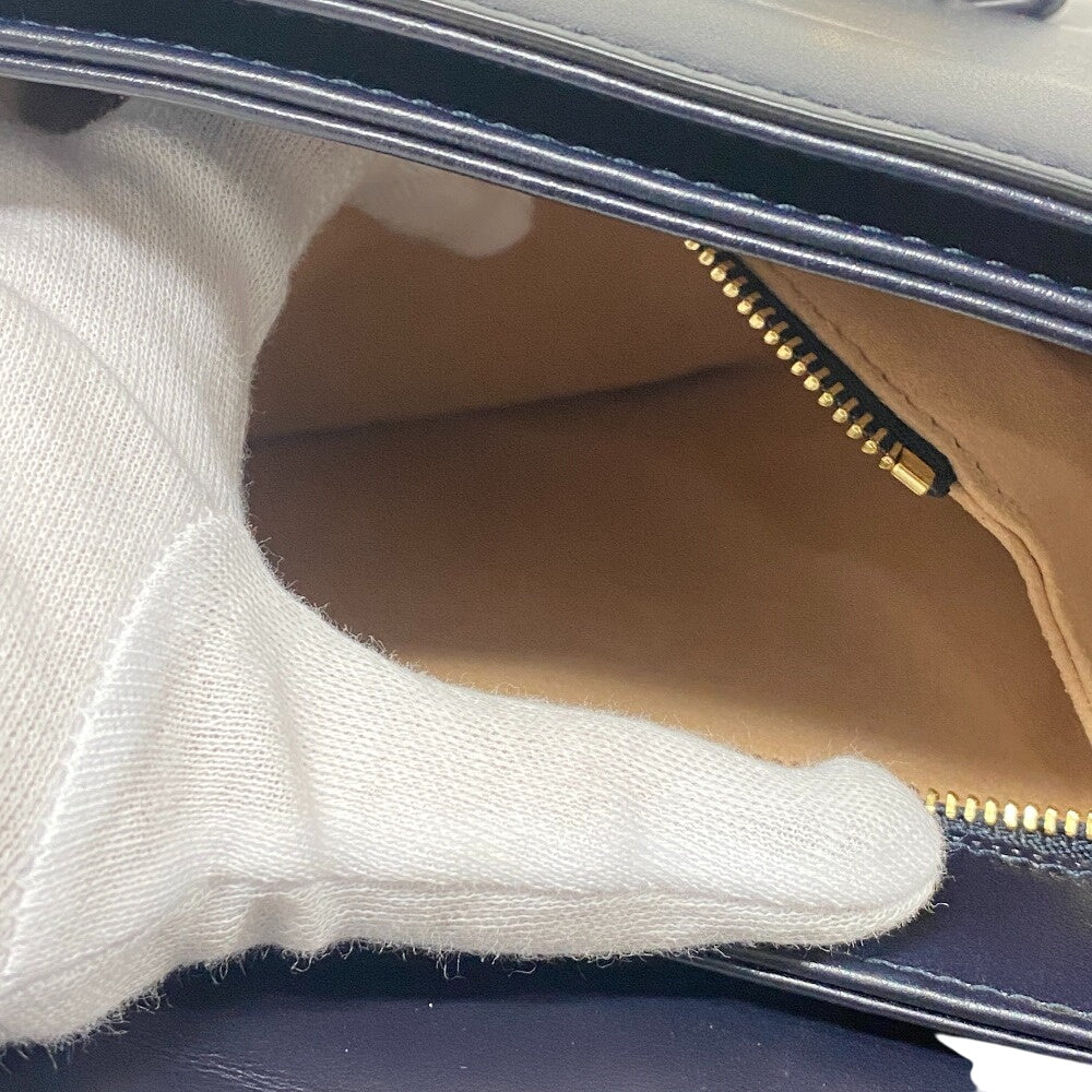 GUCCI Shoulder Bag 602204 Leather, Velour Navy Velor x leather Horsebit 1955