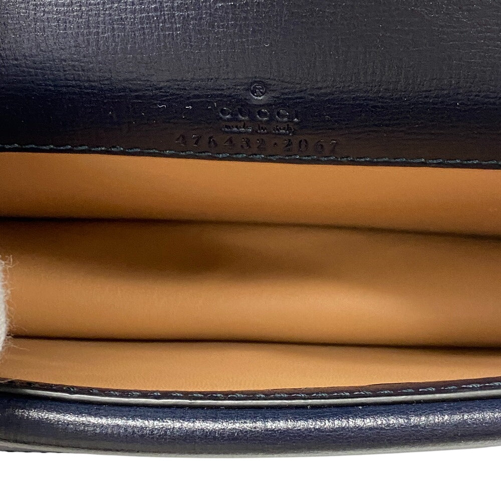 GUCCI Shoulder Bag 476432 Wool, Leather blue Duosonis