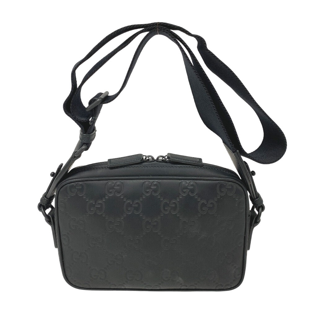 GUCCI Shoulder Bag 771293 rubber black GG Rubber