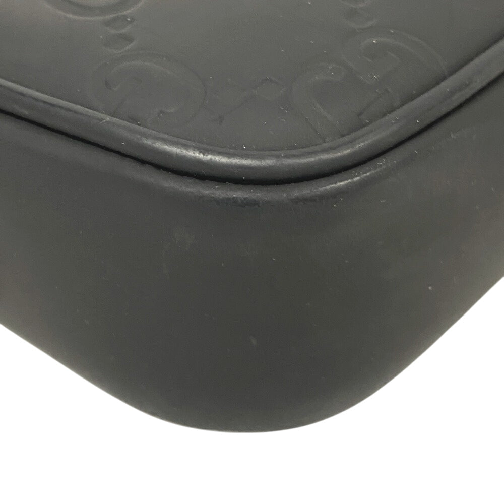 GUCCI Shoulder Bag 771293 rubber black GG Rubber