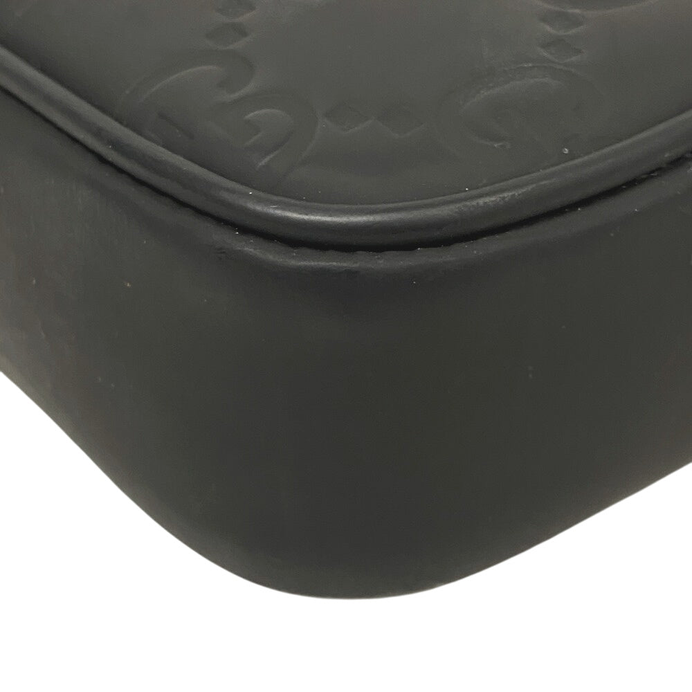 GUCCI Shoulder Bag 771293 rubber black GG Rubber