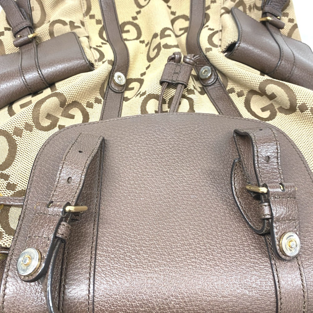GUCCI Backpack 678829 Canvas, Leather Brown Jumbo GG