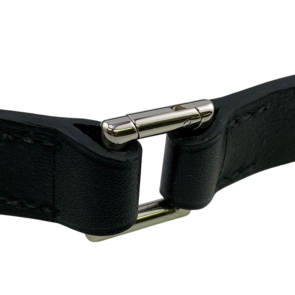 HERMES bracelet Leather, Metal black Camden