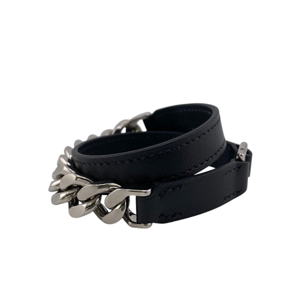 HERMES bracelet Leather, Metal black Camden