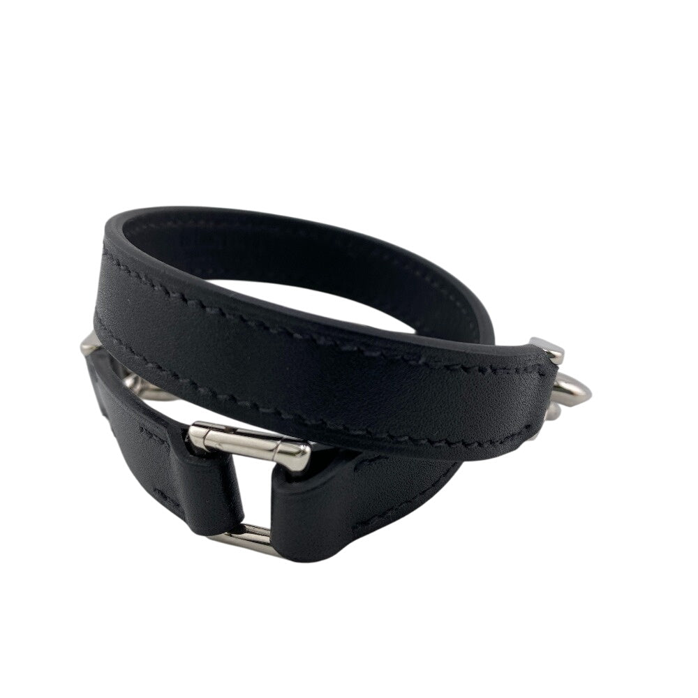 HERMES bracelet Leather, Metal black Camden