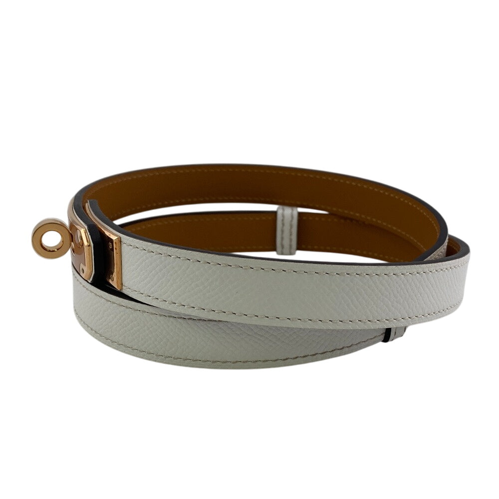 HERMES belt leather white Kelly belt