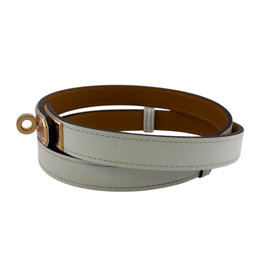 HERMES belt leather white Kelly belt