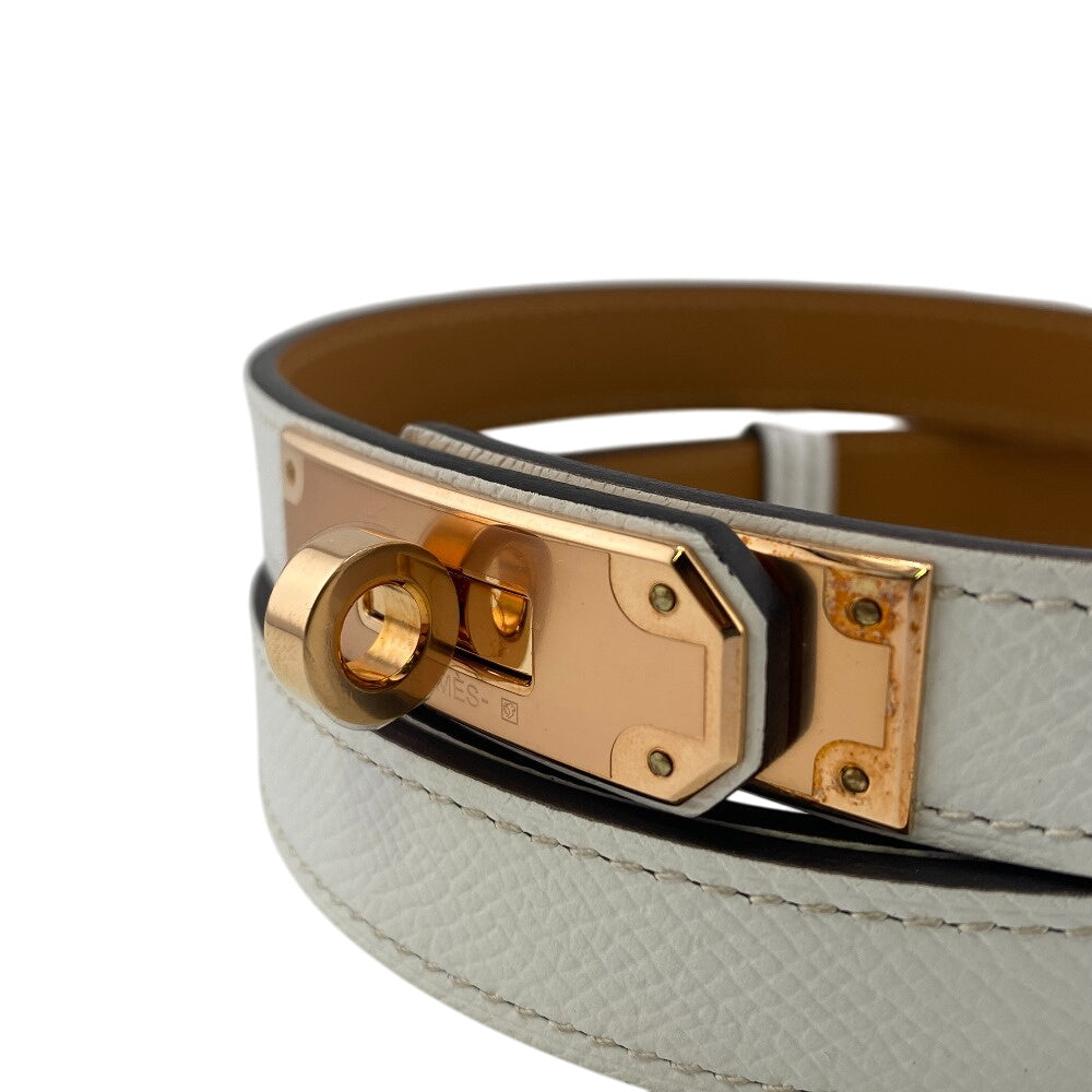 HERMES belt leather white Kelly belt