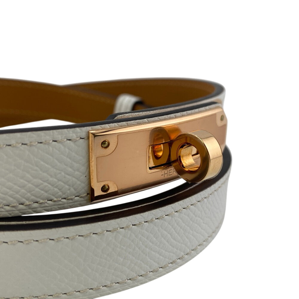 HERMES belt leather white Kelly belt