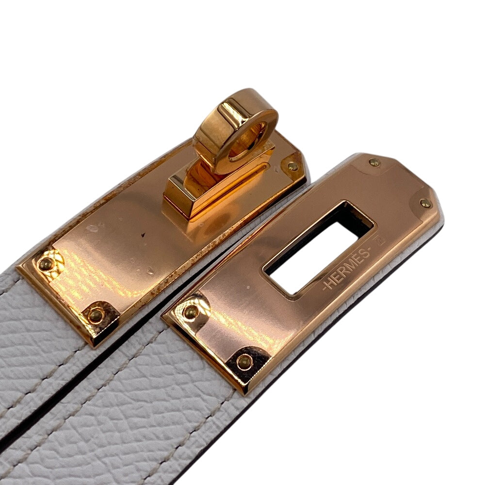 HERMES belt leather white Kelly belt