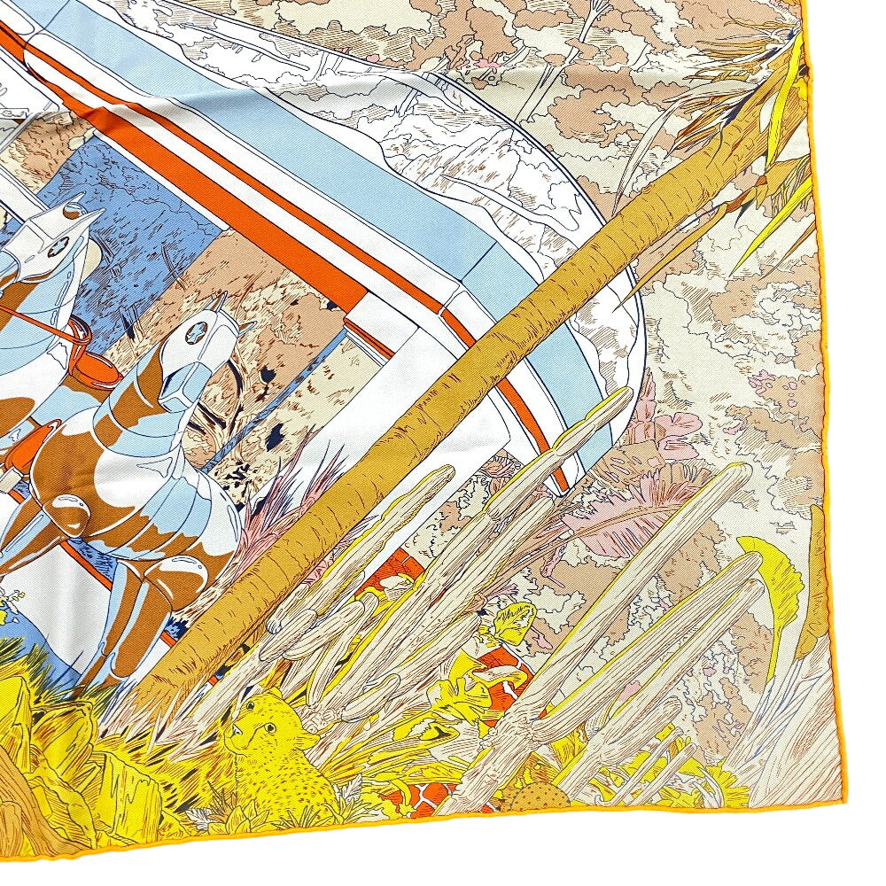 HERMES scarf silk Orange Rendez Vous Galant Carre70