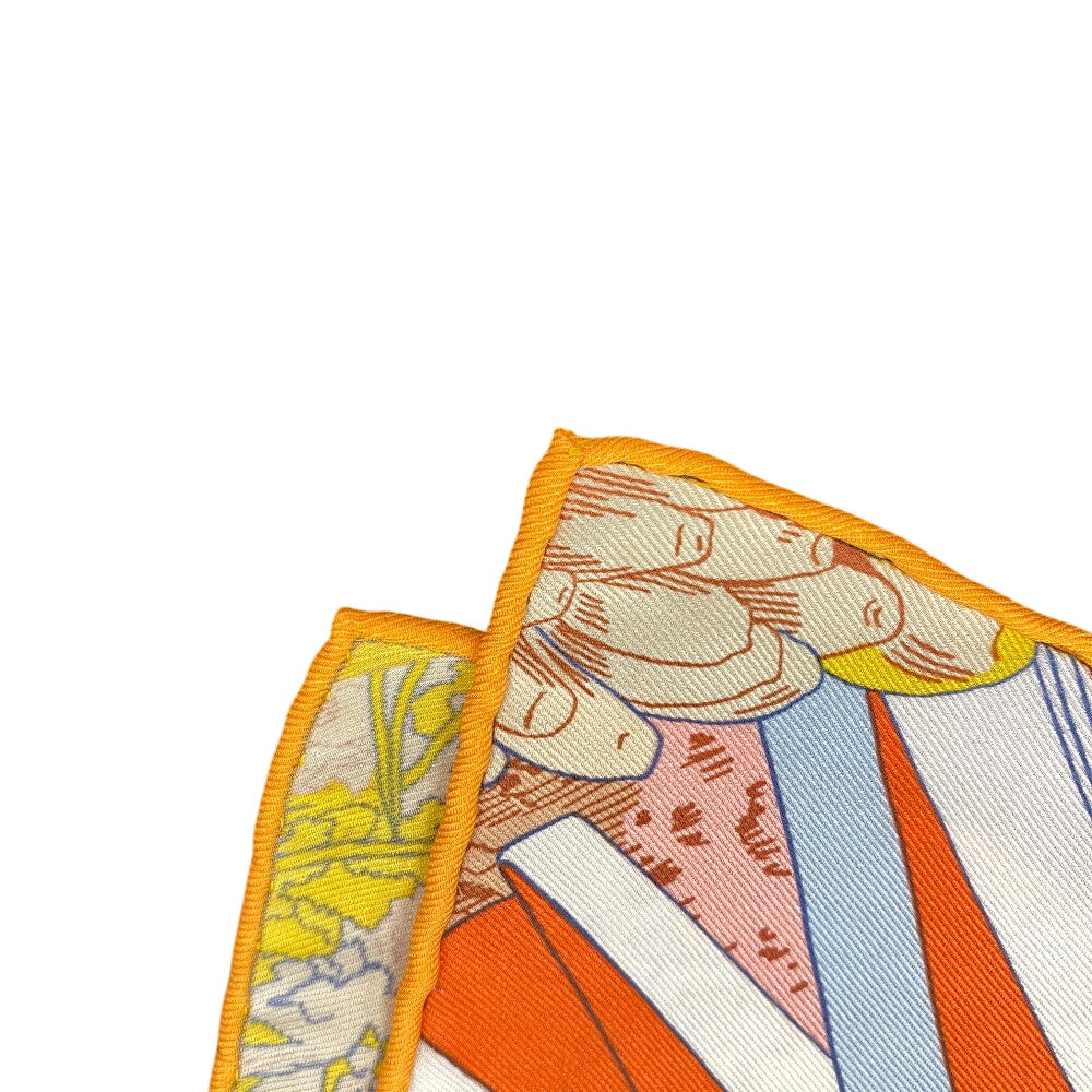 HERMES scarf silk Orange Rendez Vous Galant Carre70