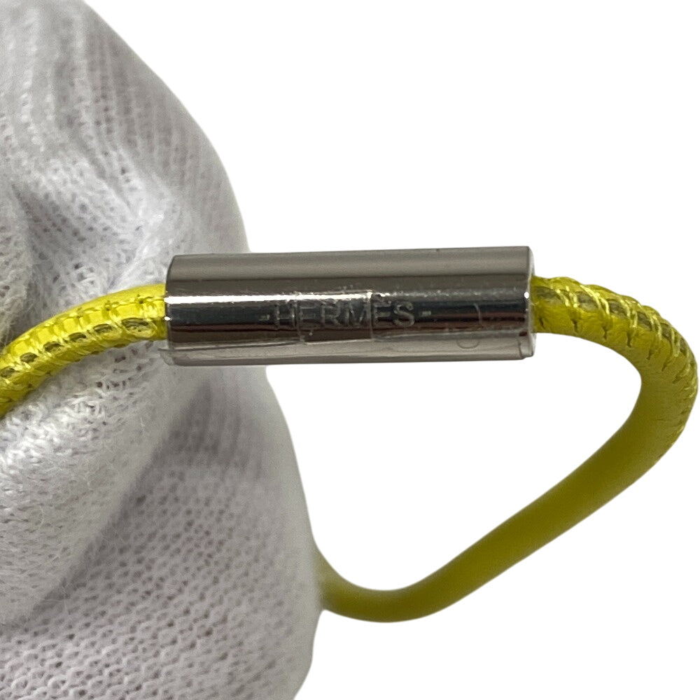 HERMES Necklace leather yellow ground loop
