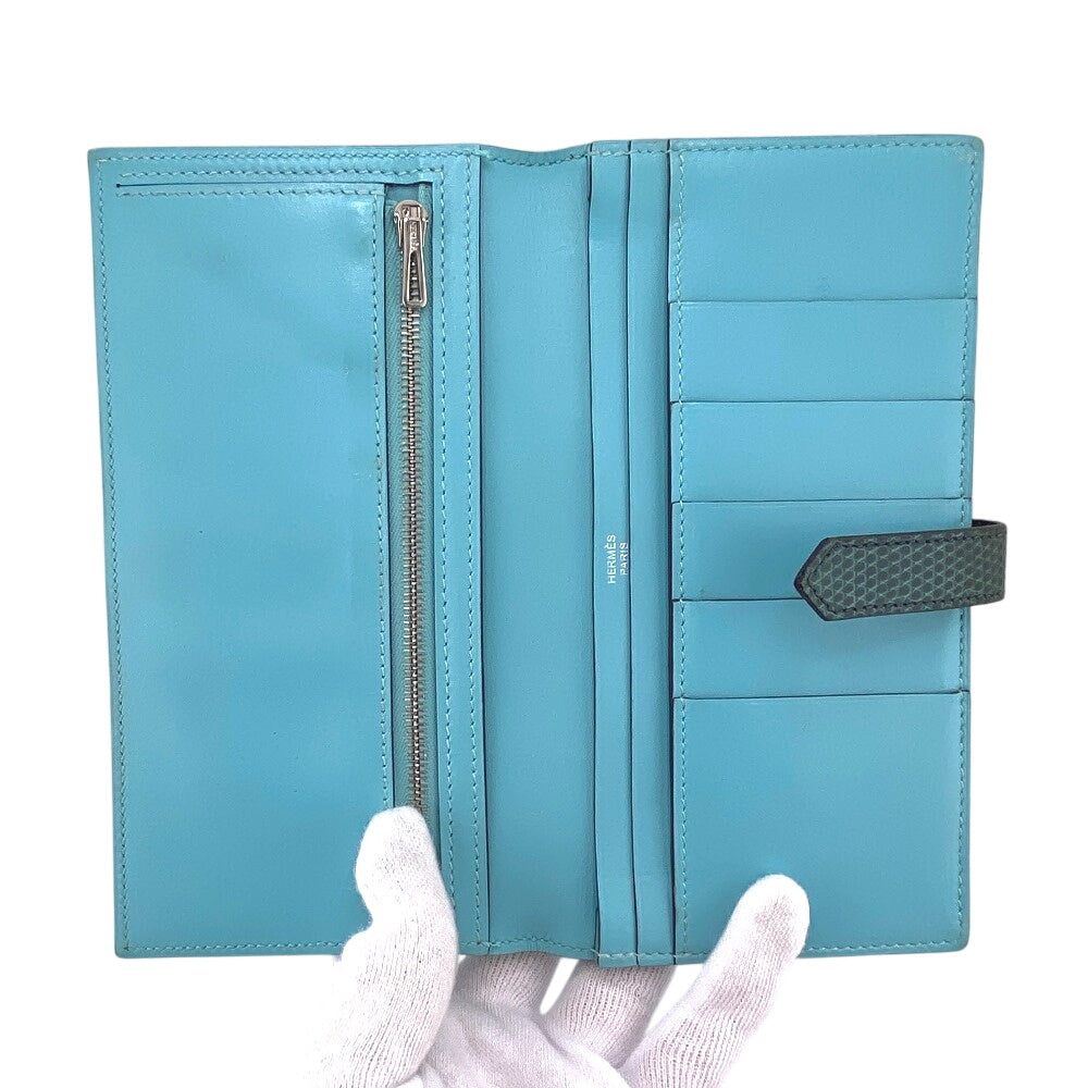 HERMES Long Wallet Purse Epsom green Votaderact Beansufla