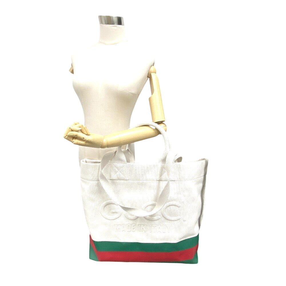 GUCCI Tote Bag 779510 canvas beige Embossed logo