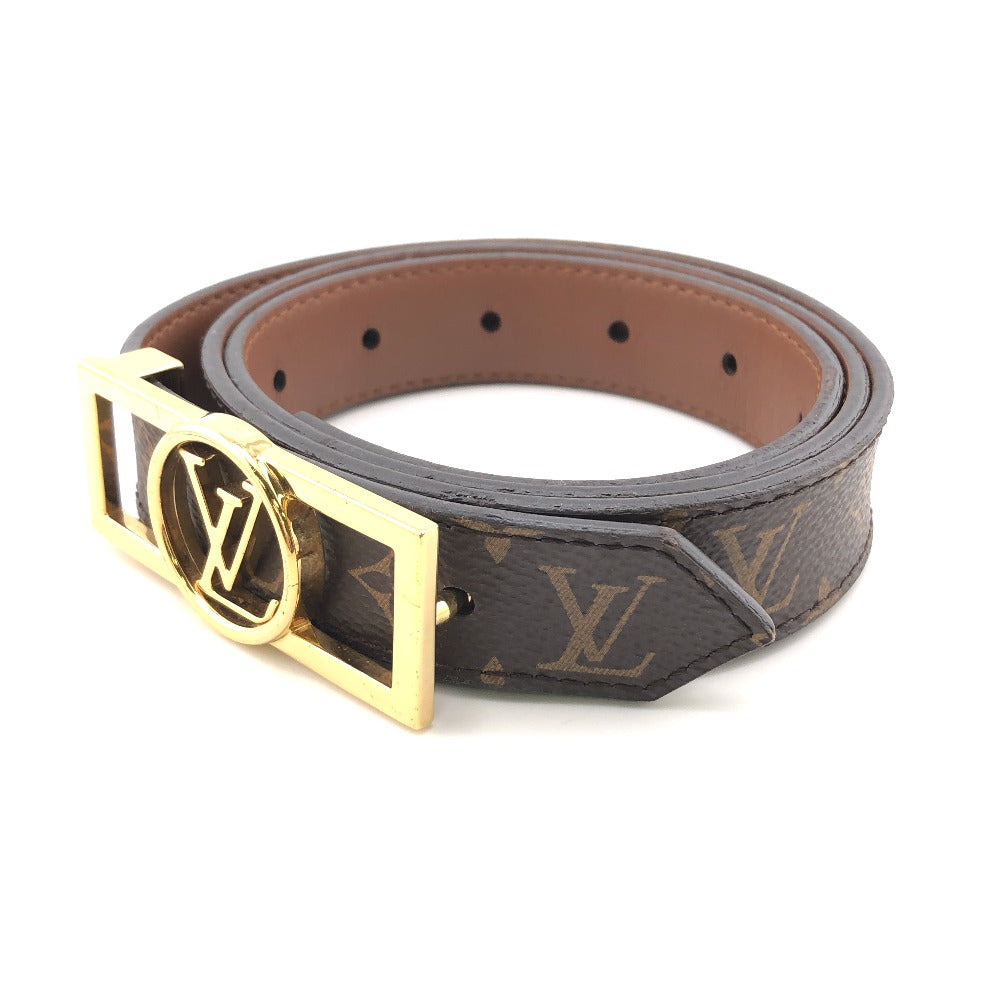 LOUIS VUITTON belt M0196 leather Brown Monogram Santur Dauphine reversible