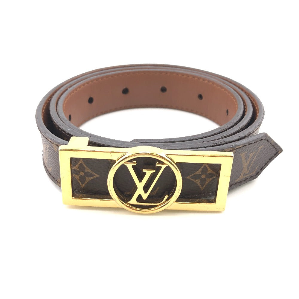 LOUIS VUITTON belt M0196 leather Brown Monogram Santur Dauphine reversible
