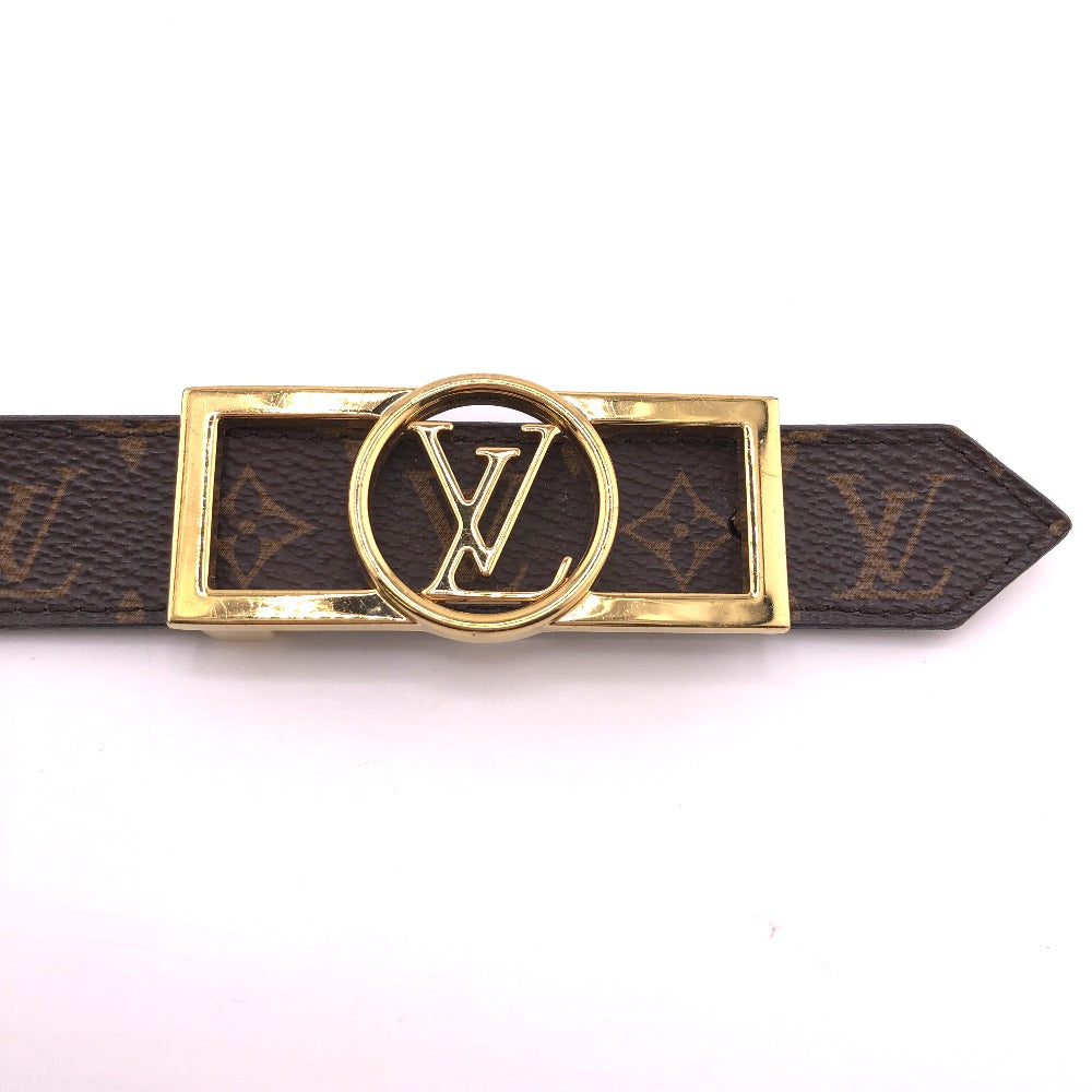 LOUIS VUITTON belt M0196 leather Brown Monogram Santur Dauphine reversible