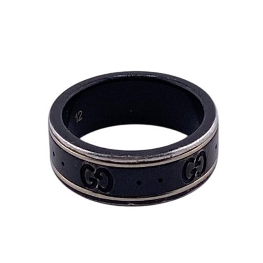 GUCCI Ring ceramic black GG icon