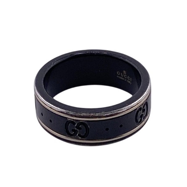 GUCCI Ring ceramic black GG icon