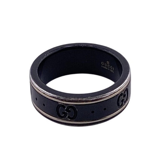GUCCI Ring ceramic black GG icon